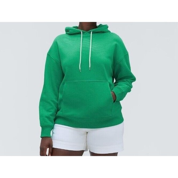 EVERLANE The Track Organic Cotton Hoodie Sweatshirt S Bright Jade Green NWT B62 - Picture 1 of 6